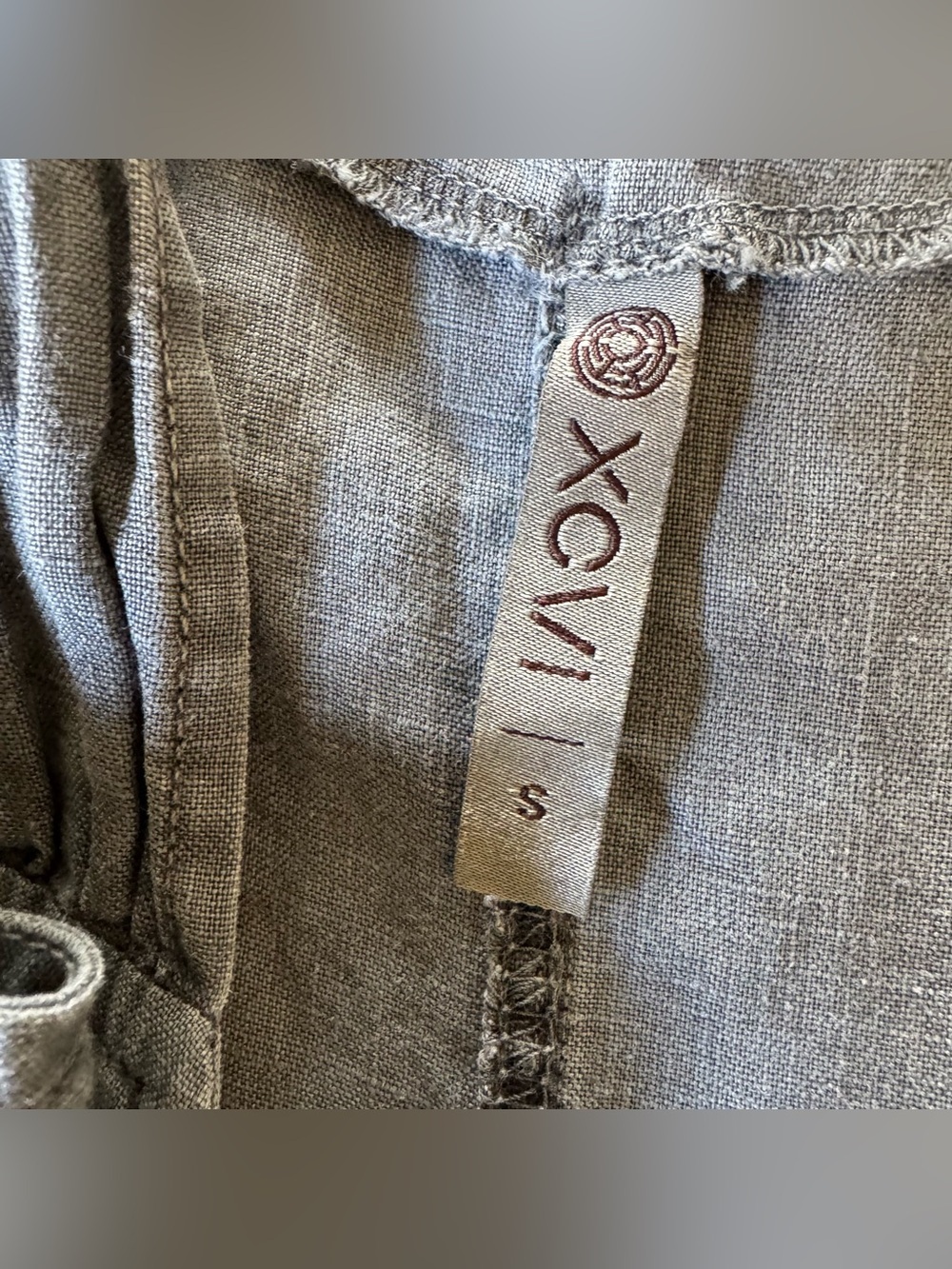 XCVI Gray Linen Wide Leg Fang Sharkbite Jumpsuit Wide Leg Relaxed Fit Boho S - Picture 8 of 8